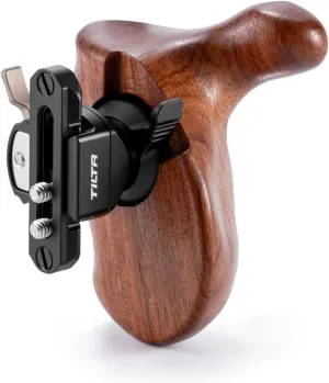 Tilta Advanced Right Side Wooden Handle (NATO Rail - Type VIII) | Black Walnut Wood & Aluminum Alloy Build | Quick Release Button TA-AWH8-R-B