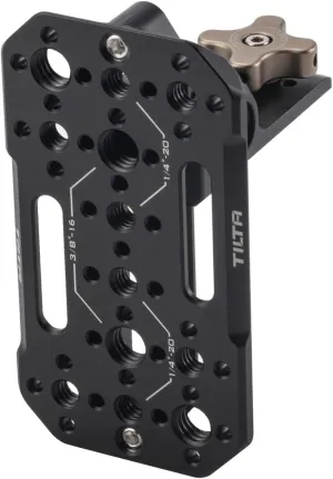 Tilta Aluminum Adjustable Accessory Mounting Plate for DSLR Cameras | Built-in NATO Rail | Rotating Design | 1/4"-20 and 3/8"-16 Threads | Black | TA-AMP-B