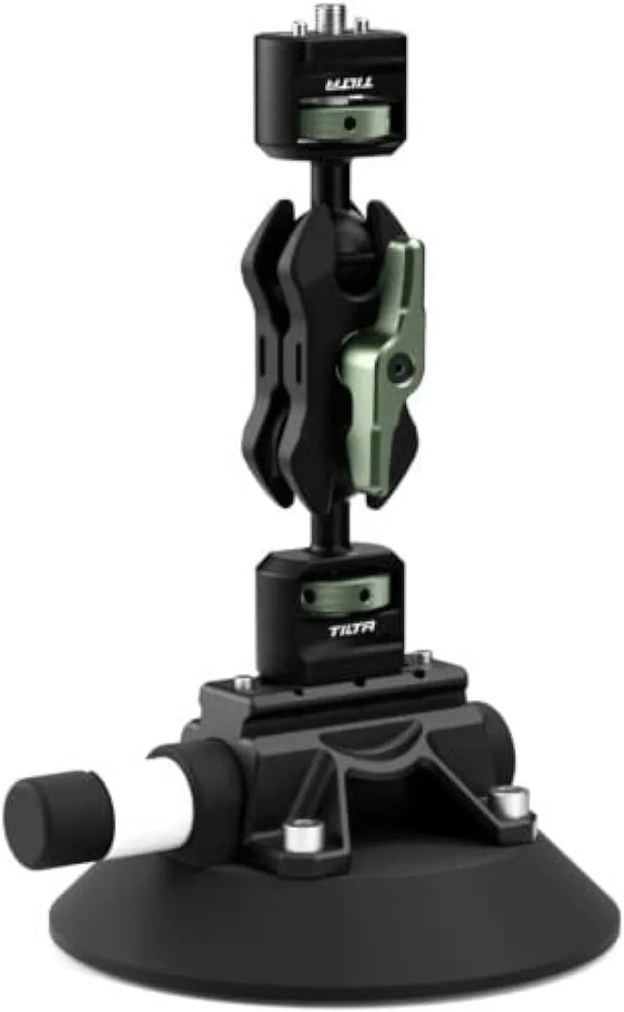 Tilta Universal Action Camera Car Mounting Kit - 4.5in Powerful Suction Cup Mount with Mini Articulating Arm - Compatible with GoPro Hero 11, DJI Action 3, Insta X3 and More | TA-USC-45-MK (Black)