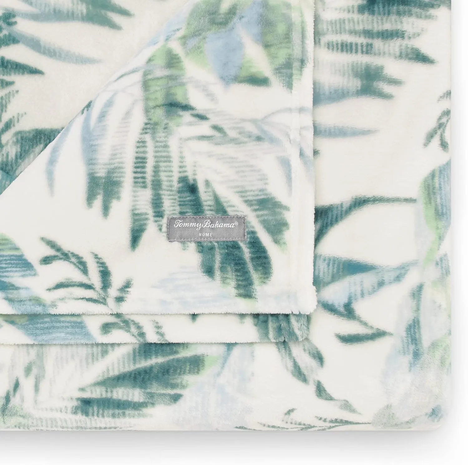 Tommy Bahama - Throw Blanket, Plush Fleece Bedding, Tropical Bedding Set for Bed or Couch (Wallpaper Leaves Green, 50" x 70")