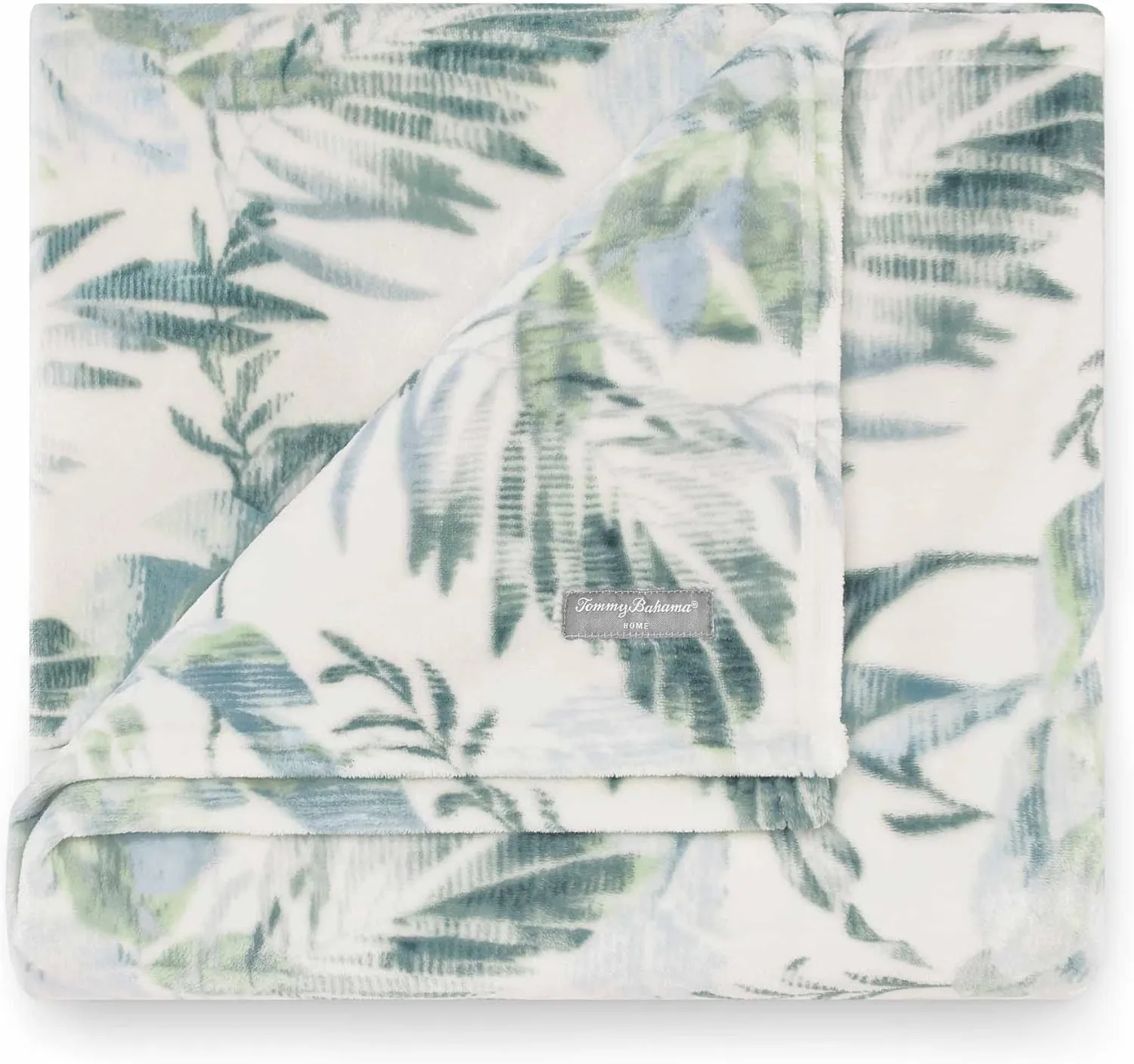 Tommy Bahama - Throw Blanket, Plush Fleece Bedding, Tropical Bedding Set for Bed or Couch (Wallpaper Leaves Green, 50" x 70")