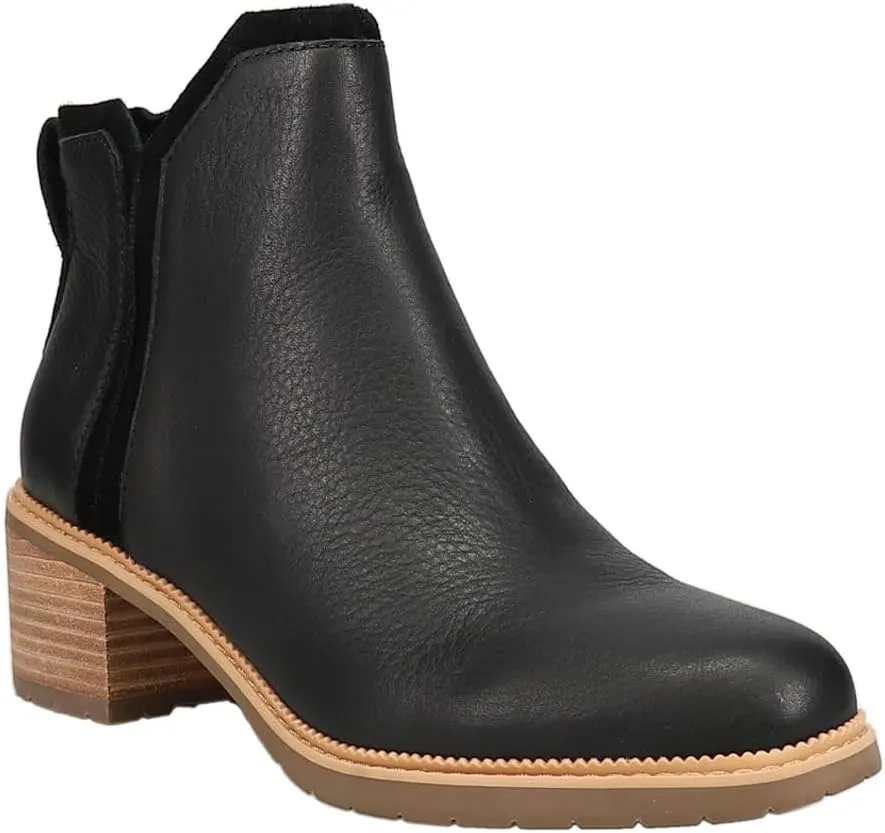 TOMS Womens Hailey Round Toe Pull On Casual Boots Ankle Low Heel 1-2" - Black