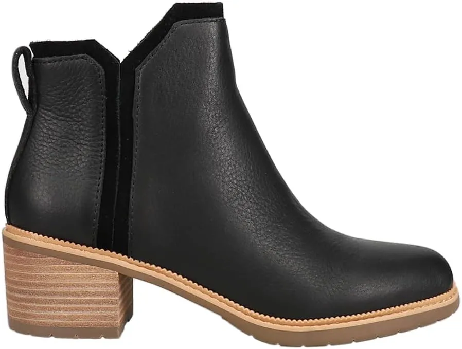 TOMS Womens Hailey Round Toe Pull On Casual Boots Ankle Low Heel 1-2" - Black