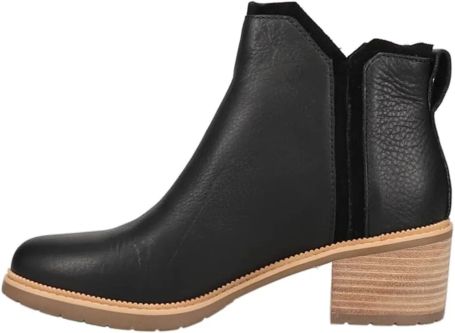 TOMS Womens Hailey Round Toe Pull On Casual Boots Ankle Low Heel 1-2" - Black
