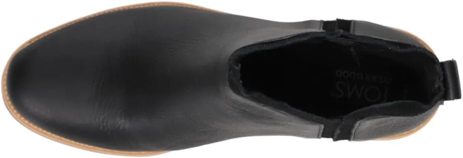TOMS Womens Hailey Round Toe Pull On Casual Boots Ankle Low Heel 1-2" - Black