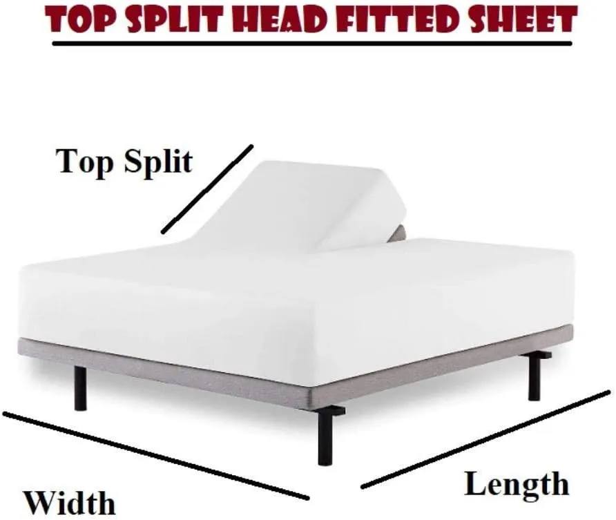 Top Split King Sheets for Adjustable Bed - 100% Egyptian Cotton 1000 TC Sheets for Sleep Number Bed 34" Flex Top - 18" Inch Deep Pocket 4Pcs Sheet Set, Silver Stripe