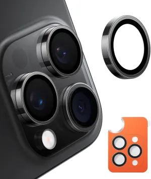 TORRAS 3-Year Ultimate Durability 9H  glass for iPhone 16 Pro Max/16 Pro Camera Lens Protector [1:1 Invisible Fit & Ultra Clarity] Camera Protector 16 Pro Max/16 Pro Tempered Glass, Black Titanium