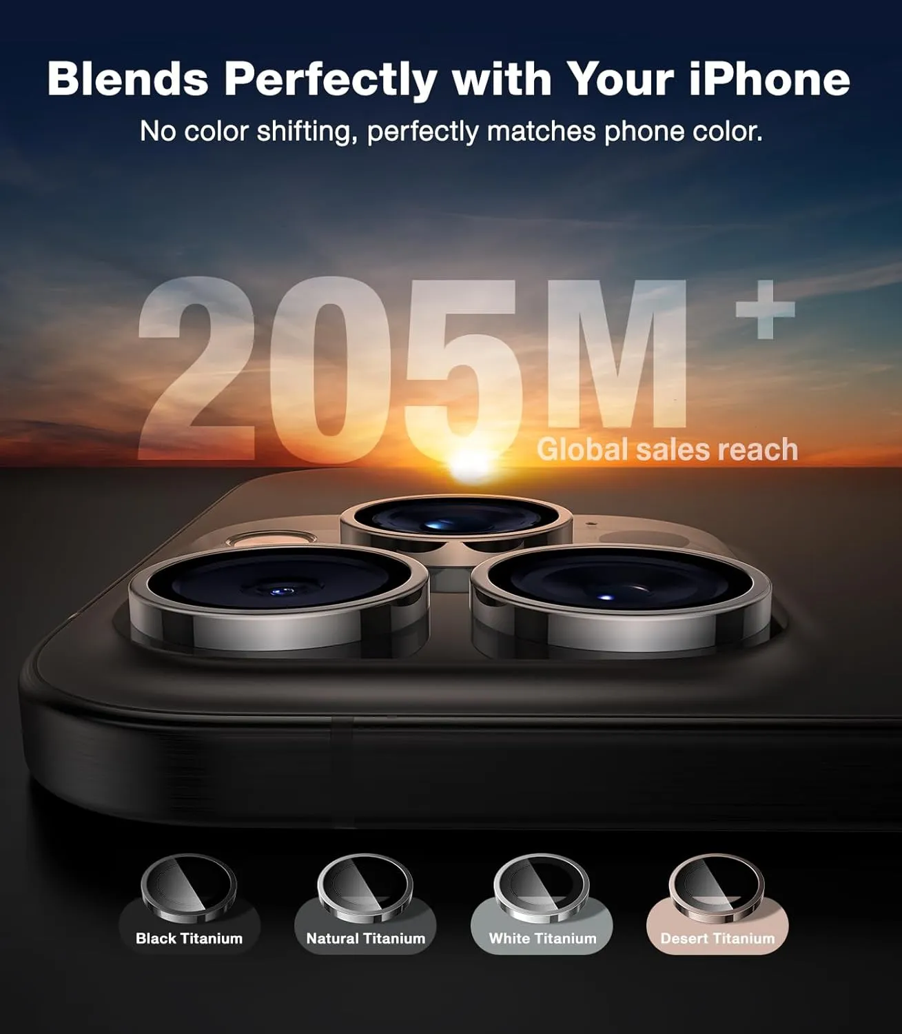 TORRAS 3-Year Ultimate Durability 9H  glass for iPhone 16 Pro Max/16 Pro Camera Lens Protector [1:1 Invisible Fit & Ultra Clarity] Camera Protector 16 Pro Max/16 Pro Tempered Glass, Black Titanium