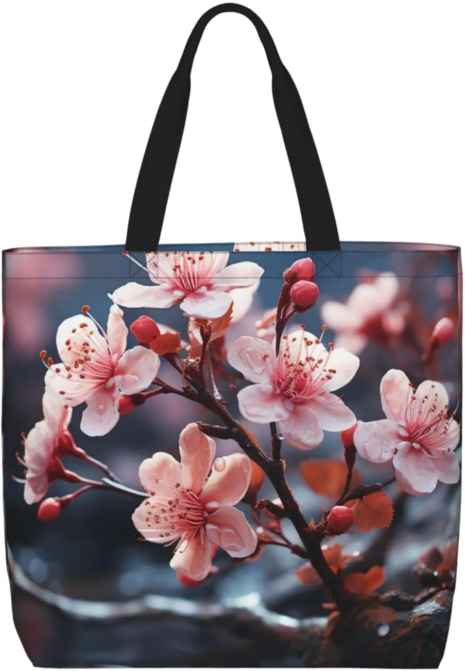 Tote Bag for Women Cute Pomeranian Shoulder Bag with Zipper Handbag Large Capacity Reusable Grocery Bag