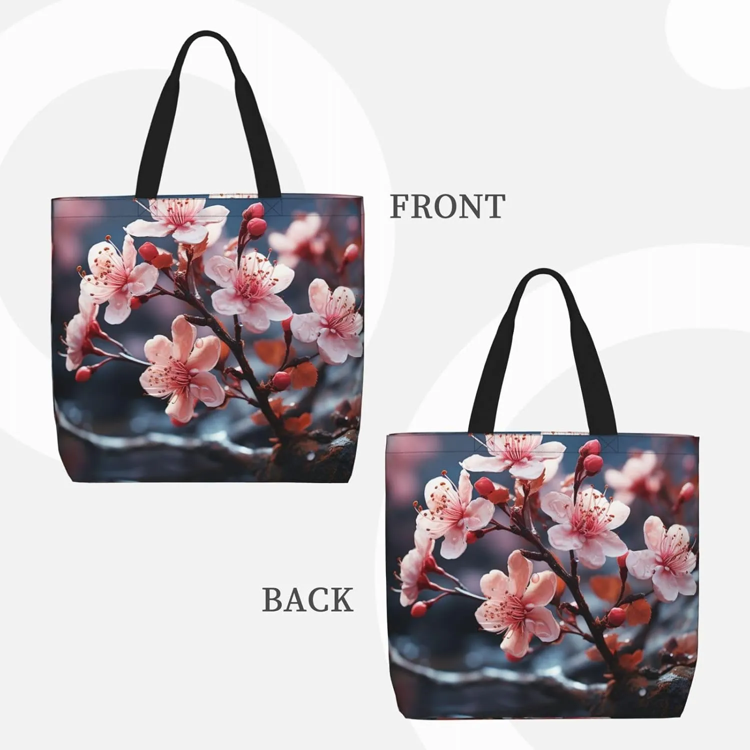 Tote Bag for Women Cute Pomeranian Shoulder Bag with Zipper Handbag Large Capacity Reusable Grocery Bag