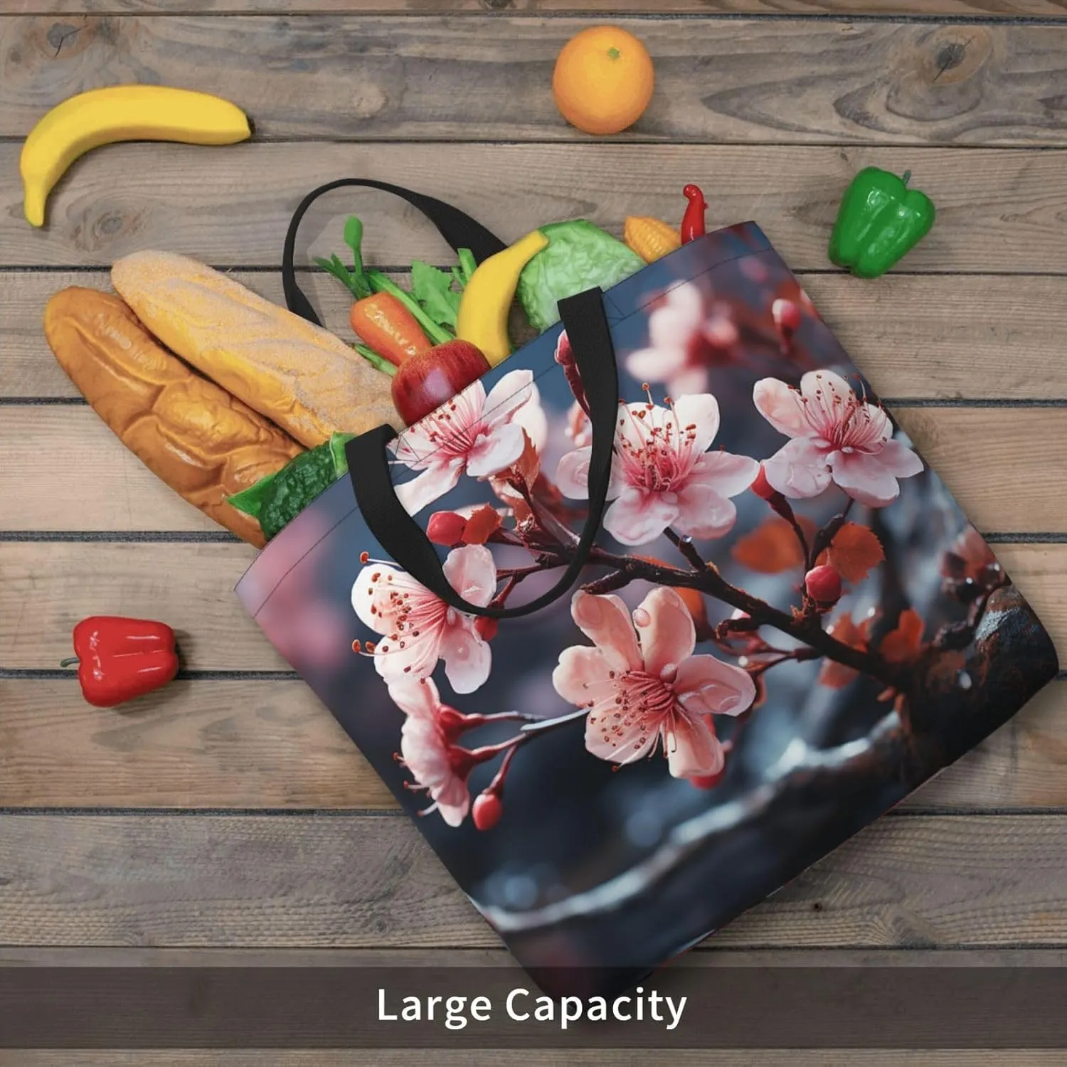 Tote Bag for Women Cute Pomeranian Shoulder Bag with Zipper Handbag Large Capacity Reusable Grocery Bag