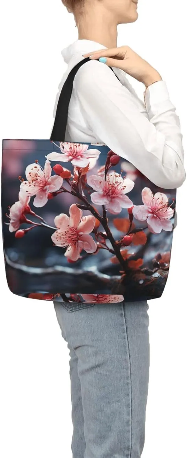 Tote Bag for Women Cute Pomeranian Shoulder Bag with Zipper Handbag Large Capacity Reusable Grocery Bag