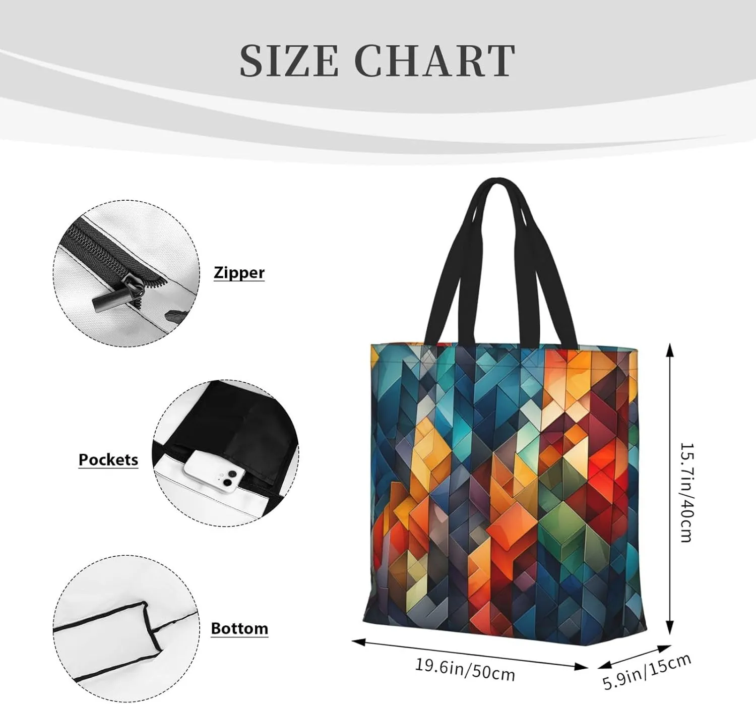 Tote Bag for Women Cute Pomeranian Shoulder Bag with Zipper Handbag Large Capacity Reusable Grocery Bag