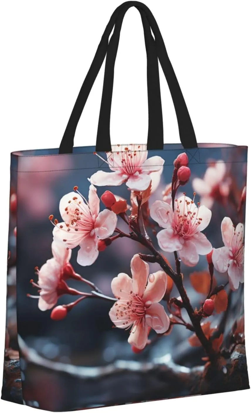 Tote Bag for Women Cute Pomeranian Shoulder Bag with Zipper Handbag Large Capacity Reusable Grocery Bag