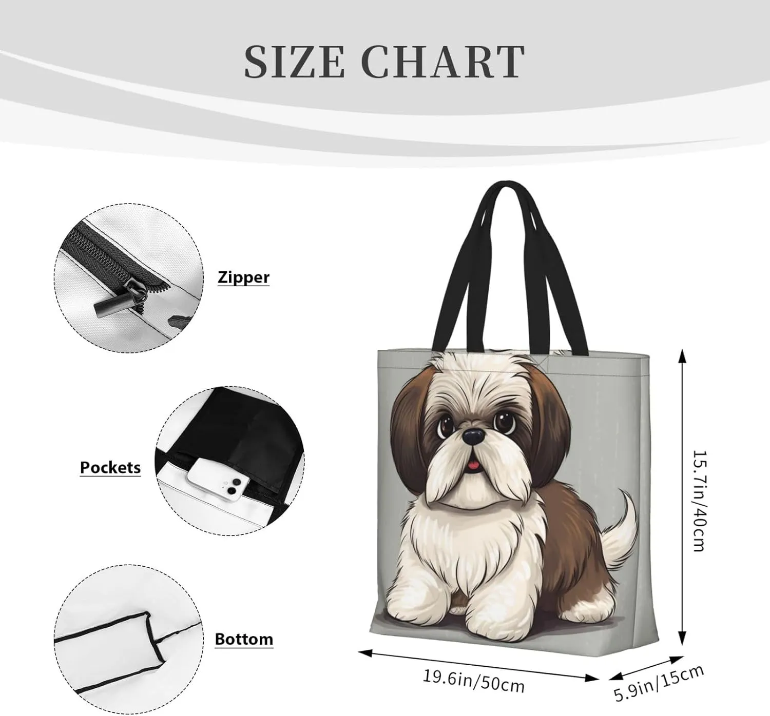 Tote Bag for Women Eastern Bluebird Shoulder Bag with Zipper Handbag Large Capacity Reusable Grocery Bag