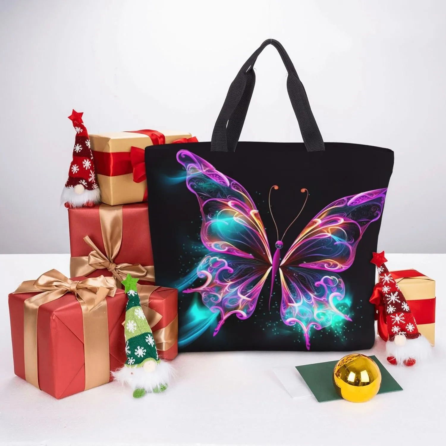 Tote Bag for Women Four chicken Shoulder Bag with Zipper Handbag Large Capacity Reusable Grocery Bag