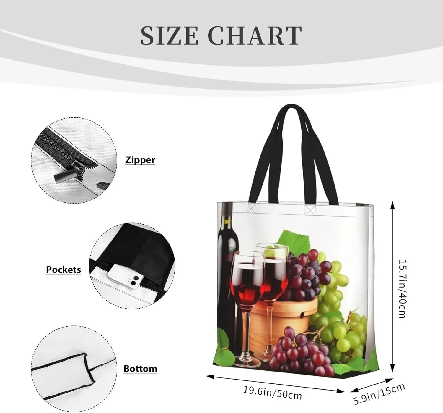 Tote Bag for Women Guinea Animal and popcorn Shoulder Bag with Zipper Handbag Large Capacity Reusable Grocery Bag