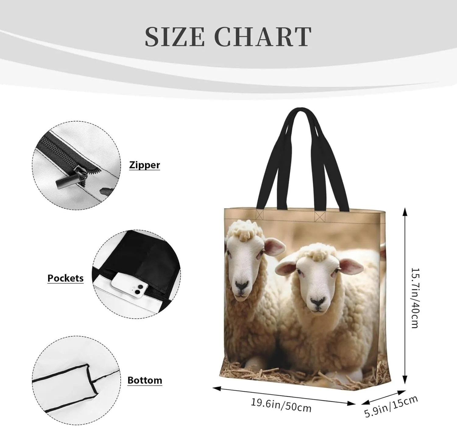 Tote Bag for Women Landscape of Monument Valley Shoulder Bag with Zipper Handbag Large Capacity Reusable Grocery Bag