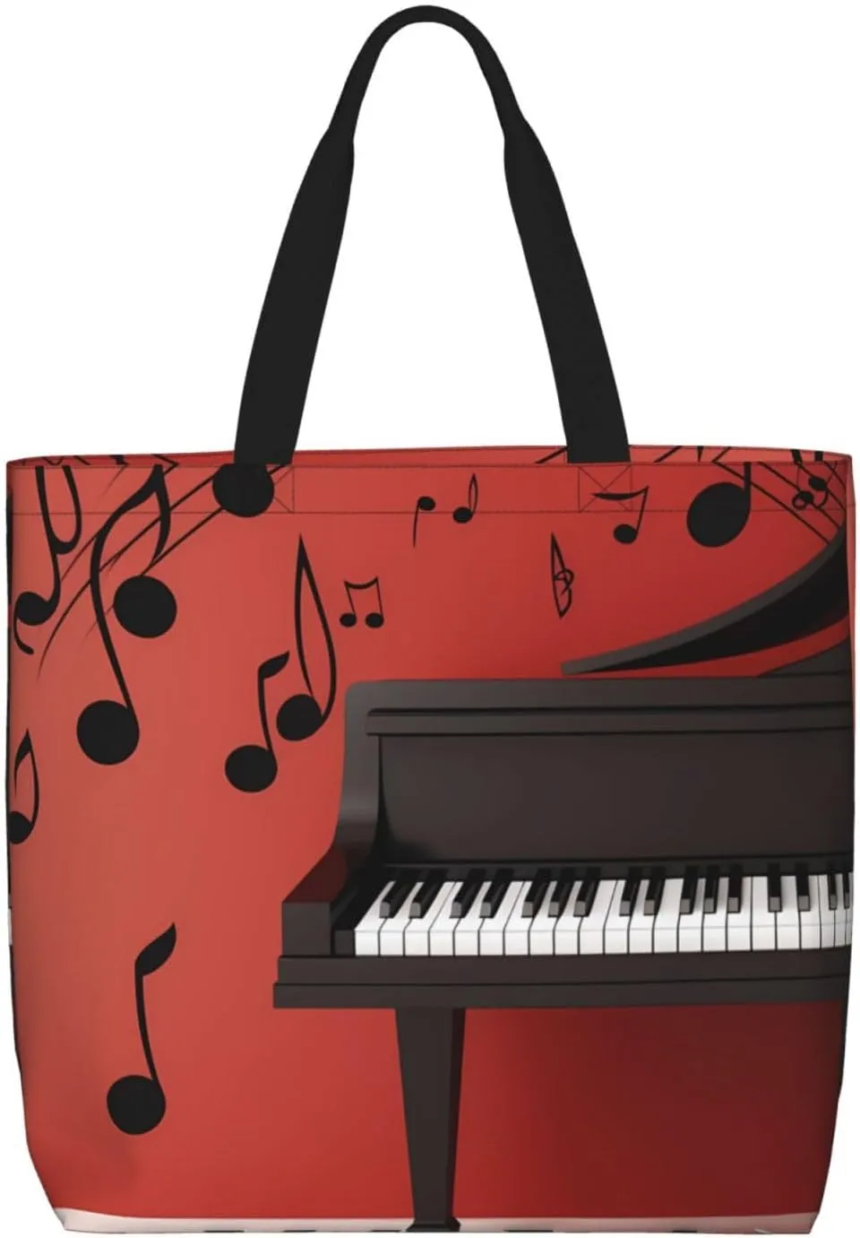 Tote Bag for Women Plaid Red and Black Shoulder Bag with Zipper Handbag Large Capacity Reusable Grocery Bag