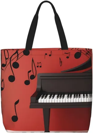 Tote Bag for Women Plaid Red and Black Shoulder Bag with Zipper Handbag Large Capacity Reusable Grocery Bag
