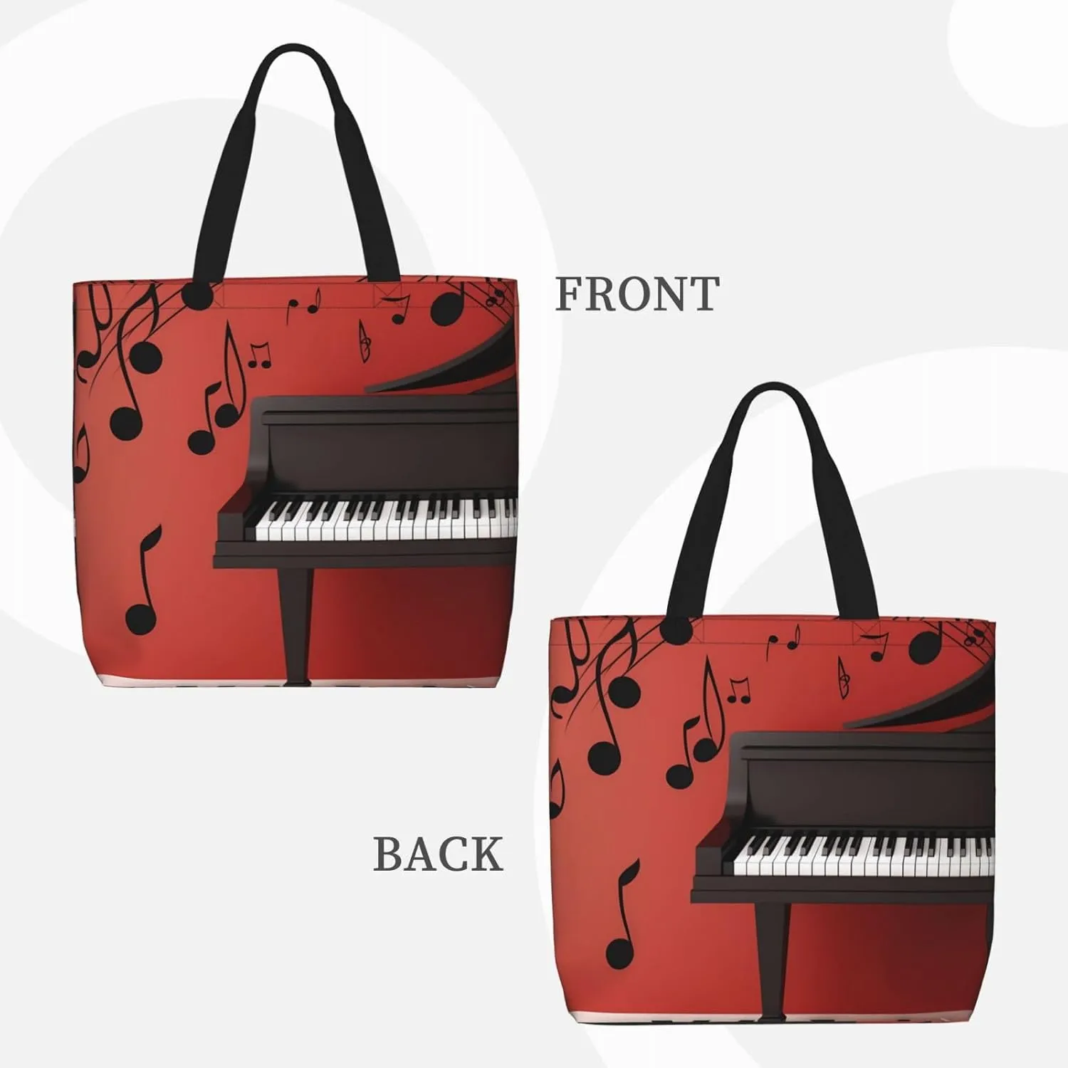 Tote Bag for Women Plaid Red and Black Shoulder Bag with Zipper Handbag Large Capacity Reusable Grocery Bag