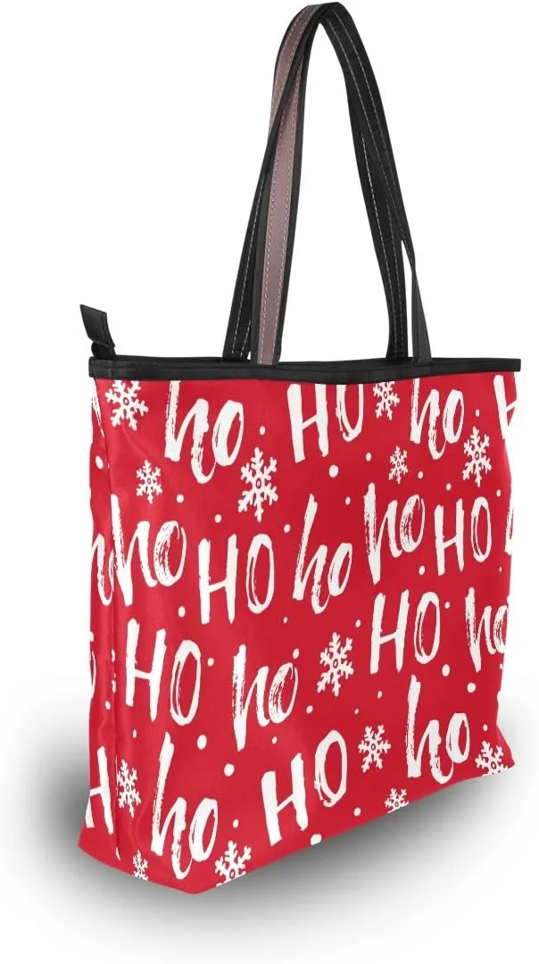 Tote Bag for Women with Zipper and Pockets,Polyester Tote Bag Pattern Tote Purse Women Handbag