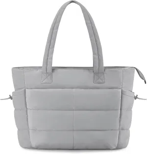 Tote Bags For Women Puffer Shoulder Bag with Zipper Quilted Satchel Handbags For Work,Travel, Gym, Light Waterproof