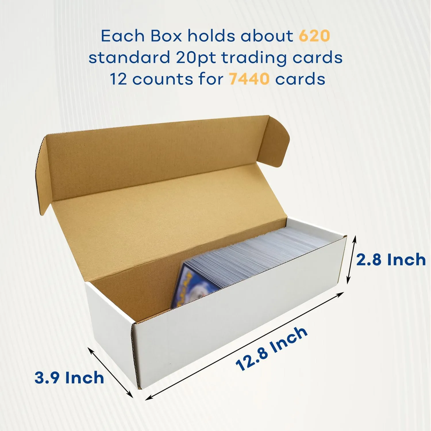 Trading Card Storage Box with 40 Dividers, Mtg Card Storage, Cardboard Trading Card Box for Baseball Sports Cards, 12 Count