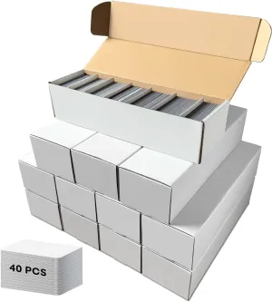 Trading Card Storage Box with 40 Dividers, Mtg Card Storage, Cardboard Trading Card Box for Baseball Sports Cards, 12 Count
