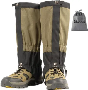 Trail Adjustable Leg Gaiters,Snow Boot Guard Gators,Shoe Gaiters,Sandproof,Waterproof Hiking Gaiters for Hunting,Running,Snow, Mountain Climbing,Yard Work