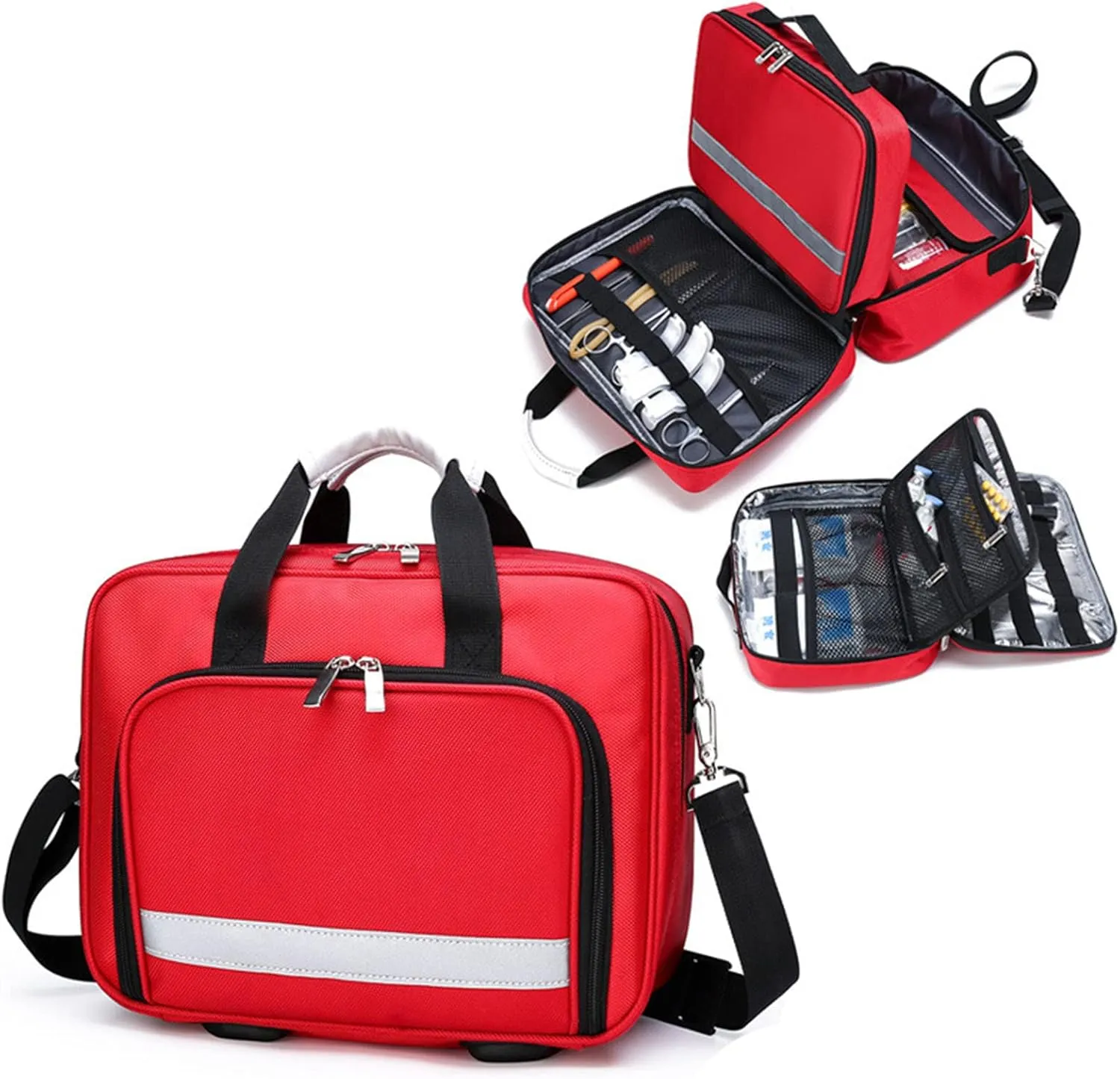 Trauma First Aid Kits Storage Bag,Emergency Shoulder Bag Empty, First Responder Bag with Handle for Home, Office, and Outdoor Adventures(Navy Blue)