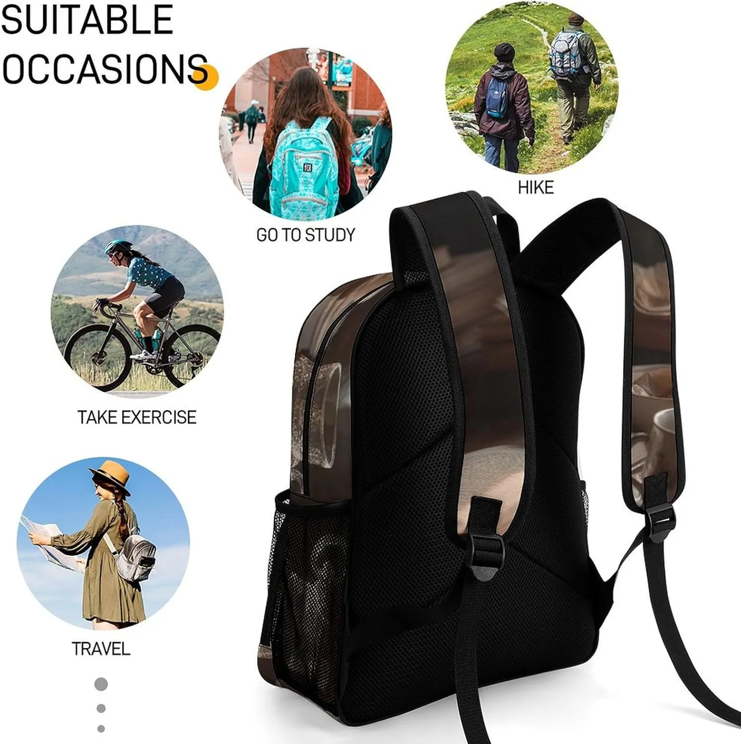 Travel Backpack for Women Men Lightweight 17 Inch Laptop Bag Drink Tea And Read A Book Backpack Casual Daypack