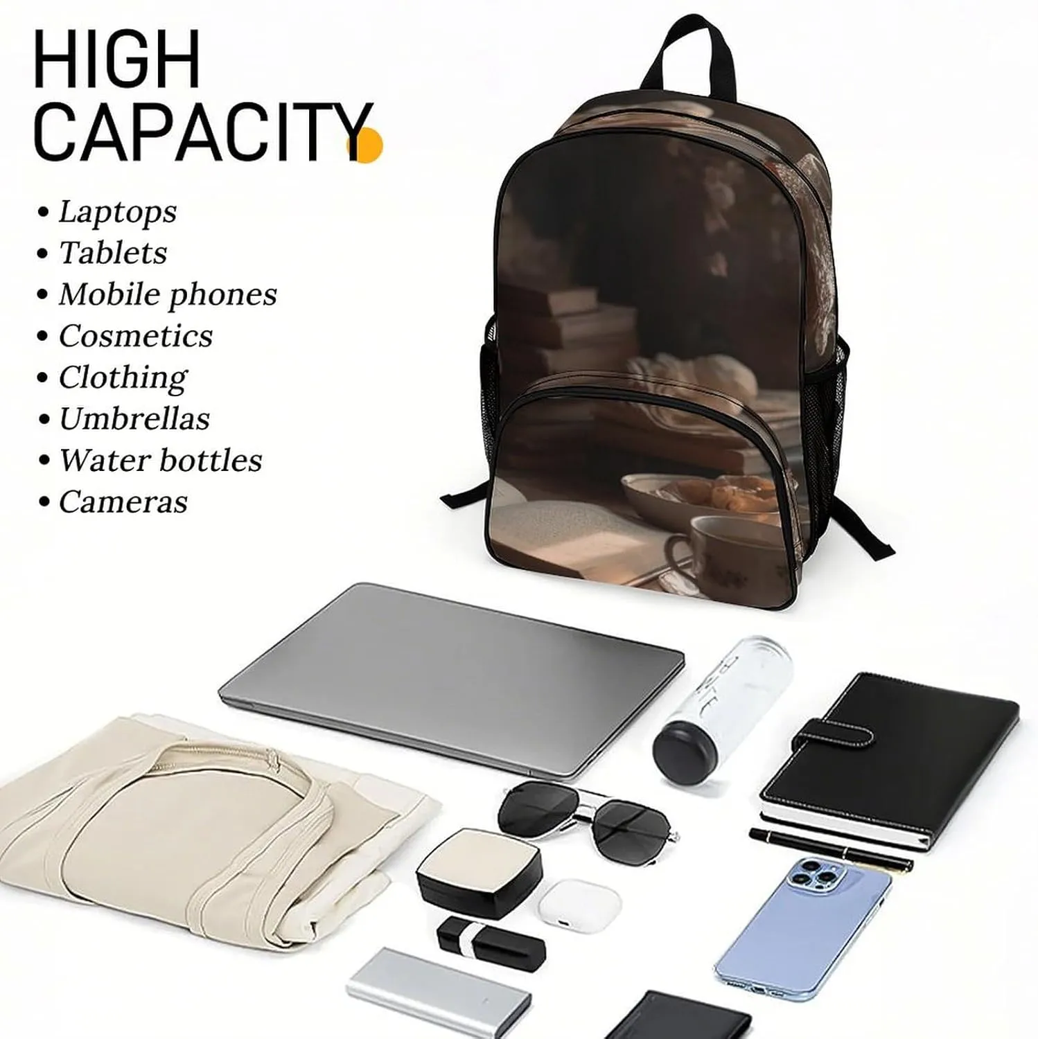 Travel Backpack for Women Men Lightweight 17 Inch Laptop Bag Drink Tea And Read A Book Backpack Casual Daypack
