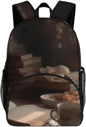Travel Backpack for Women Men Lightweight 17 Inch Laptop Bag Drink Tea And Read A Book Backpack Casual Daypack