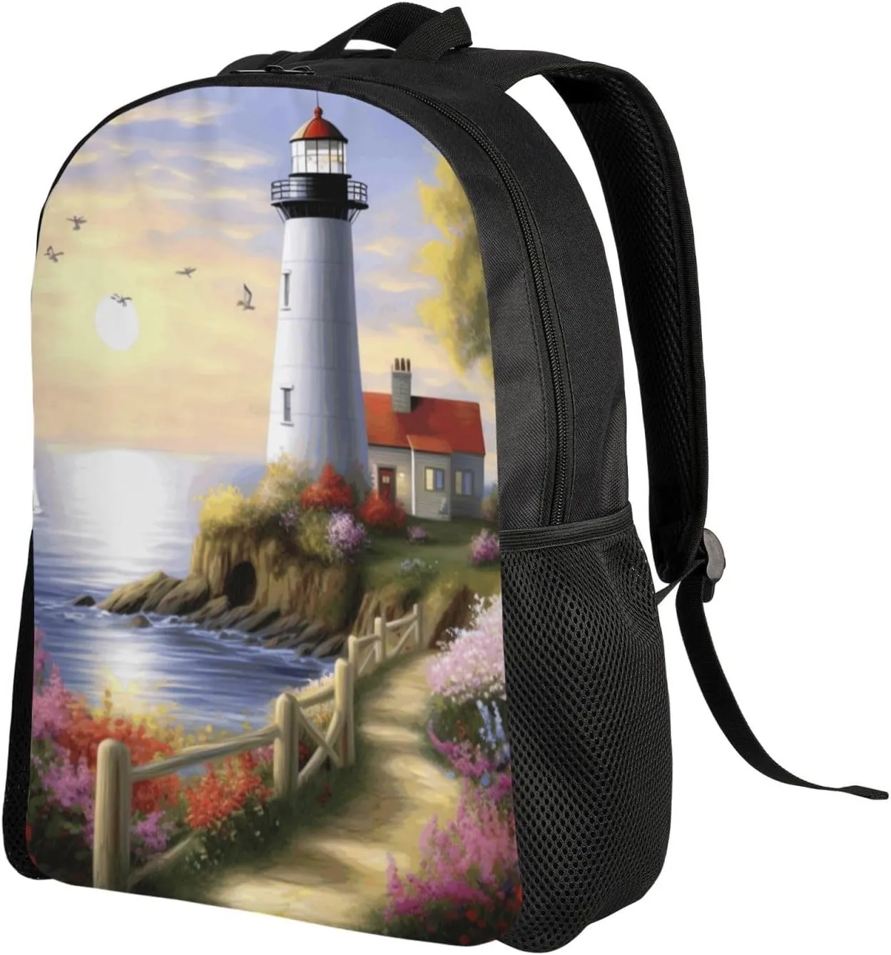 Travel Backpack for Women Men Lightweight 17 inch Laptop Bag Lighthouse Diamond Painting Backpack Casual Daypack