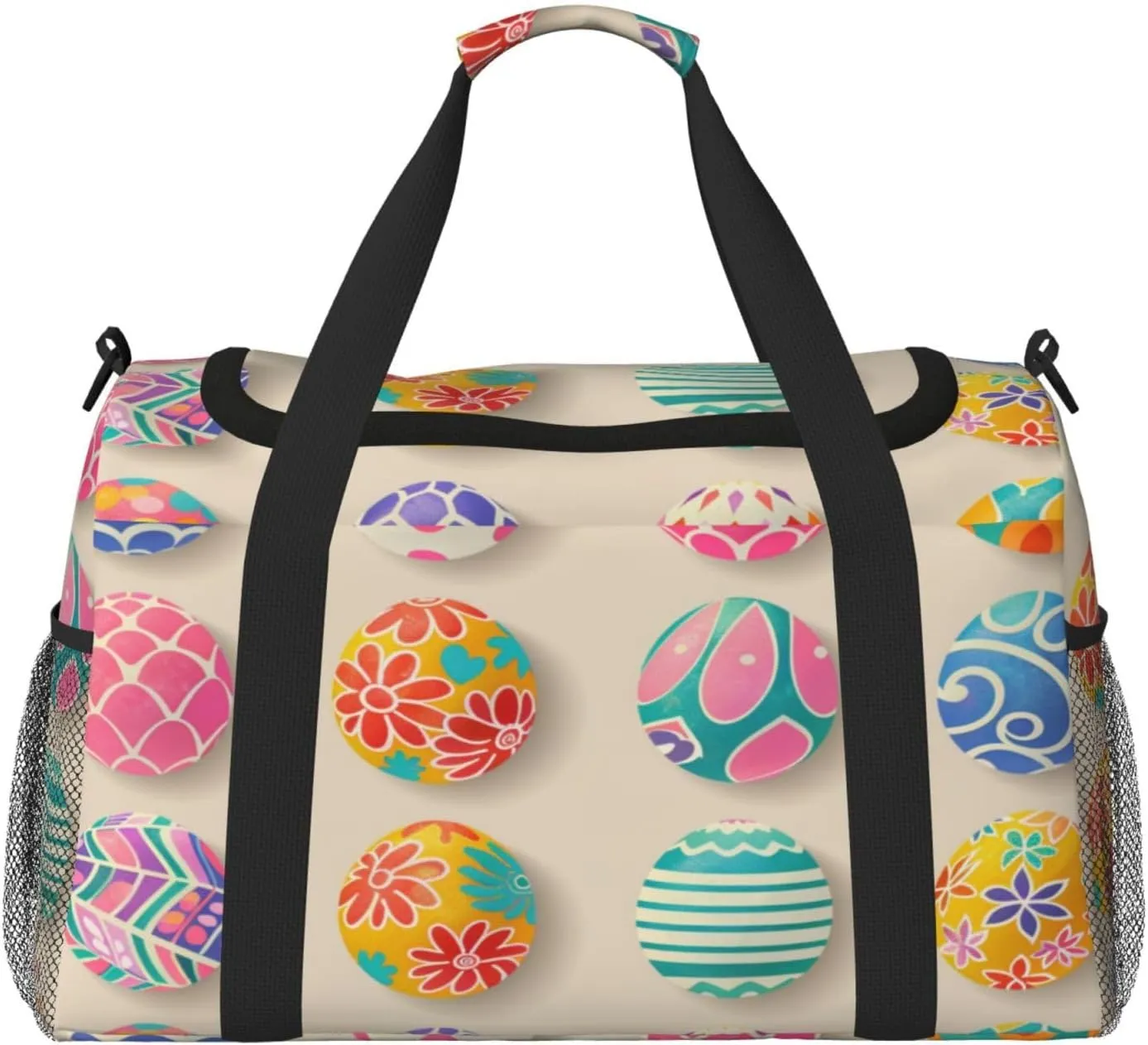 Travel Duffel Bag For Men Women, Easter Eggs Art Printing Carry On Sport Gym Bag With Shoulder Strap Lightweight Waterproof Weekender Bag Overnight Bag