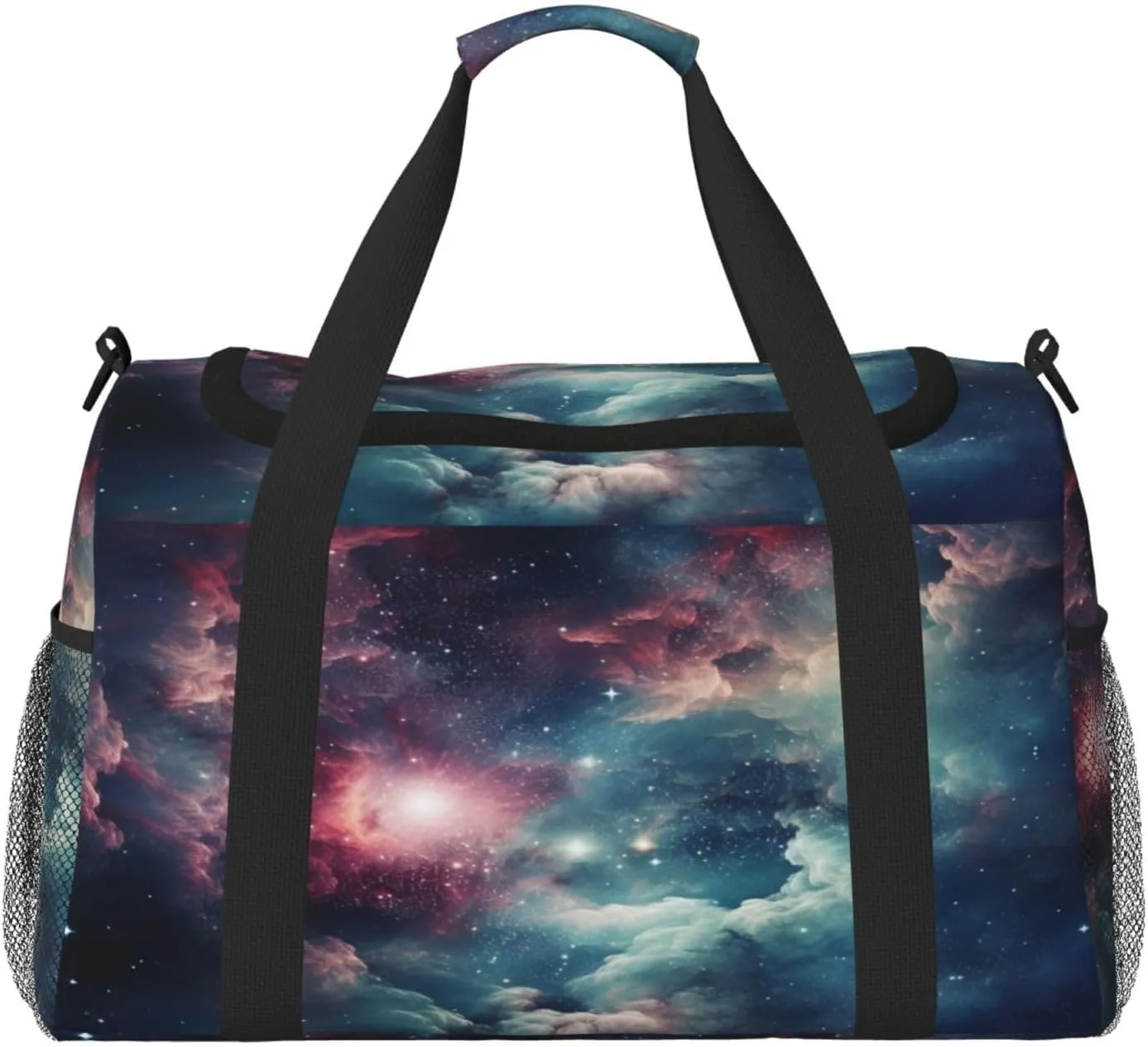Travel Duffel Bag For Men Women, Nebula Cosmic Starry Sky Carry On Sport Gym Bag With Shoulder Strap Lightweight Waterproof Weekender Bag Overnight Bag