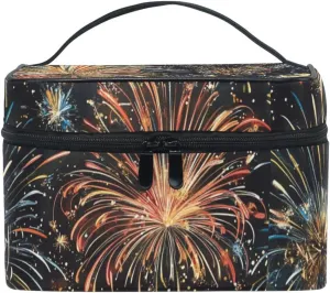 Travel Makeup Bag for Women Spectacular Fireworks Makeup Organizer Large Capacity Toiletry Bag Cosmetic Bags