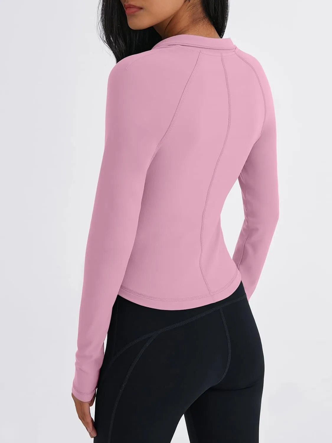 Trendy Queen Women's Full Zip Up Scrubs Lightweight Jacket Cropped Long Sleeve Workout Sweatshirts Slim Fit Running Hoodies
