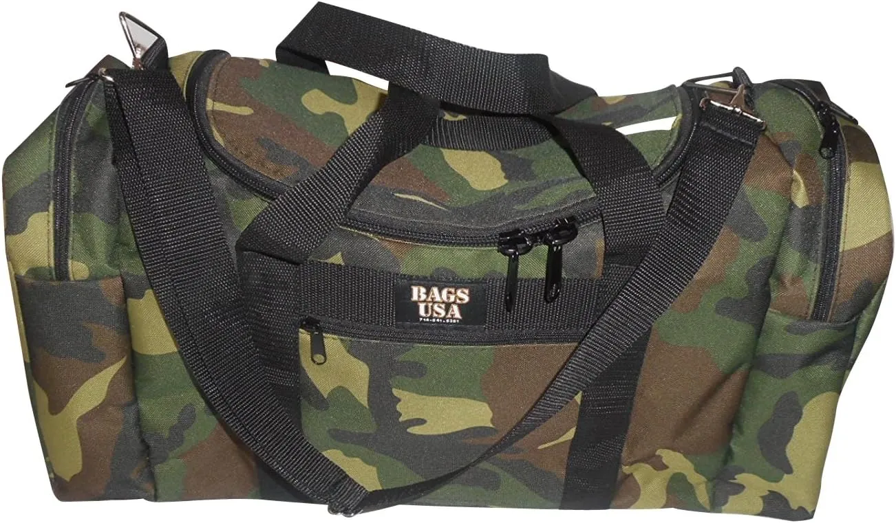 Triple Carry-on with U Opening,two separate compartment and front pocket. (Camouflage)