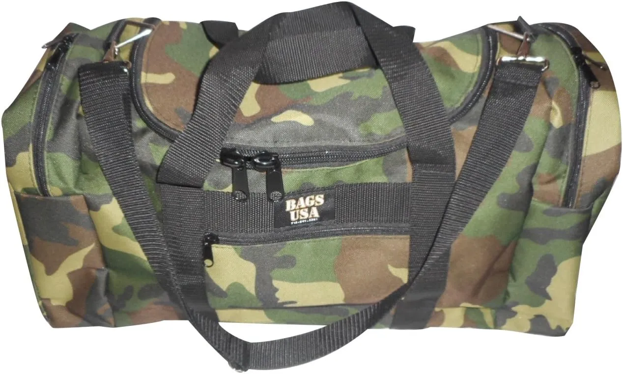 Triple Carry-on with U Opening,two separate compartment and front pocket. (Camouflage)