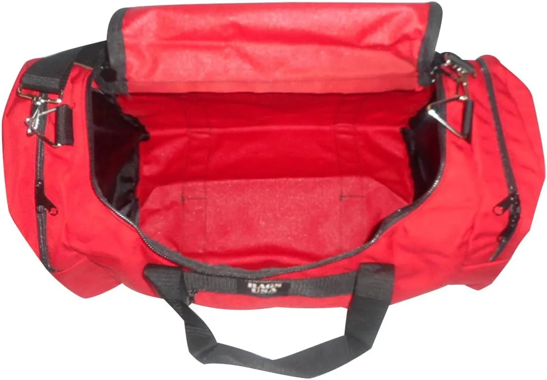 Triple carry-on with U opening,two separate compartment One on Each End,plus Front Pocket. (Red)