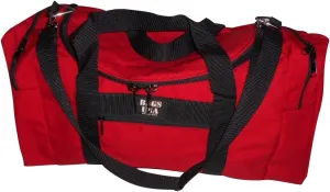 Triple carry-on with U opening,two separate compartment One on Each End,plus Front Pocket. (Red)