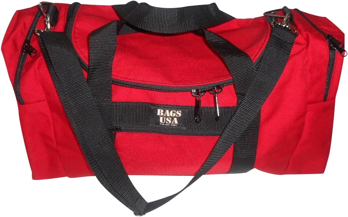 Triple carry-on with U opening,two separate compartment One on Each End,plus Front Pocket. (Red)