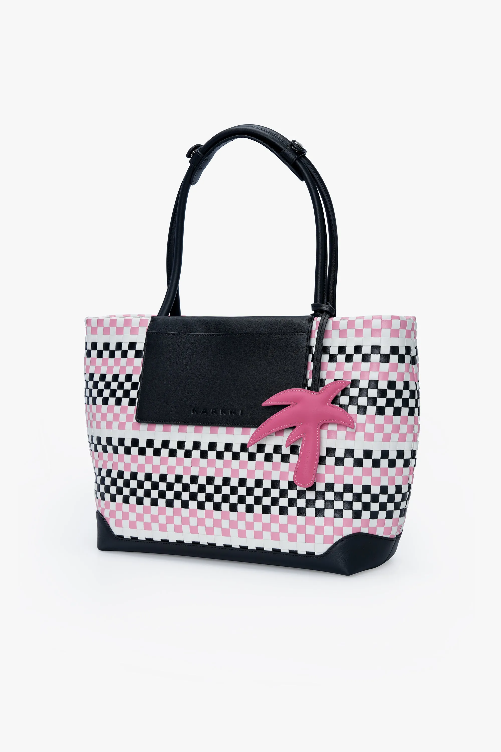 TROPICALLA WEAVE LEATHER TOTE