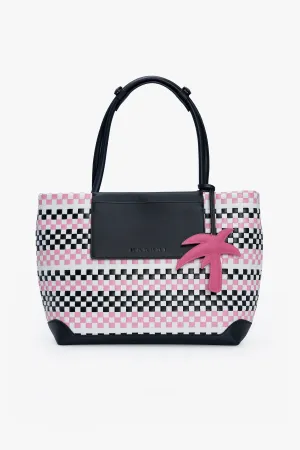 TROPICALLA WEAVE LEATHER TOTE