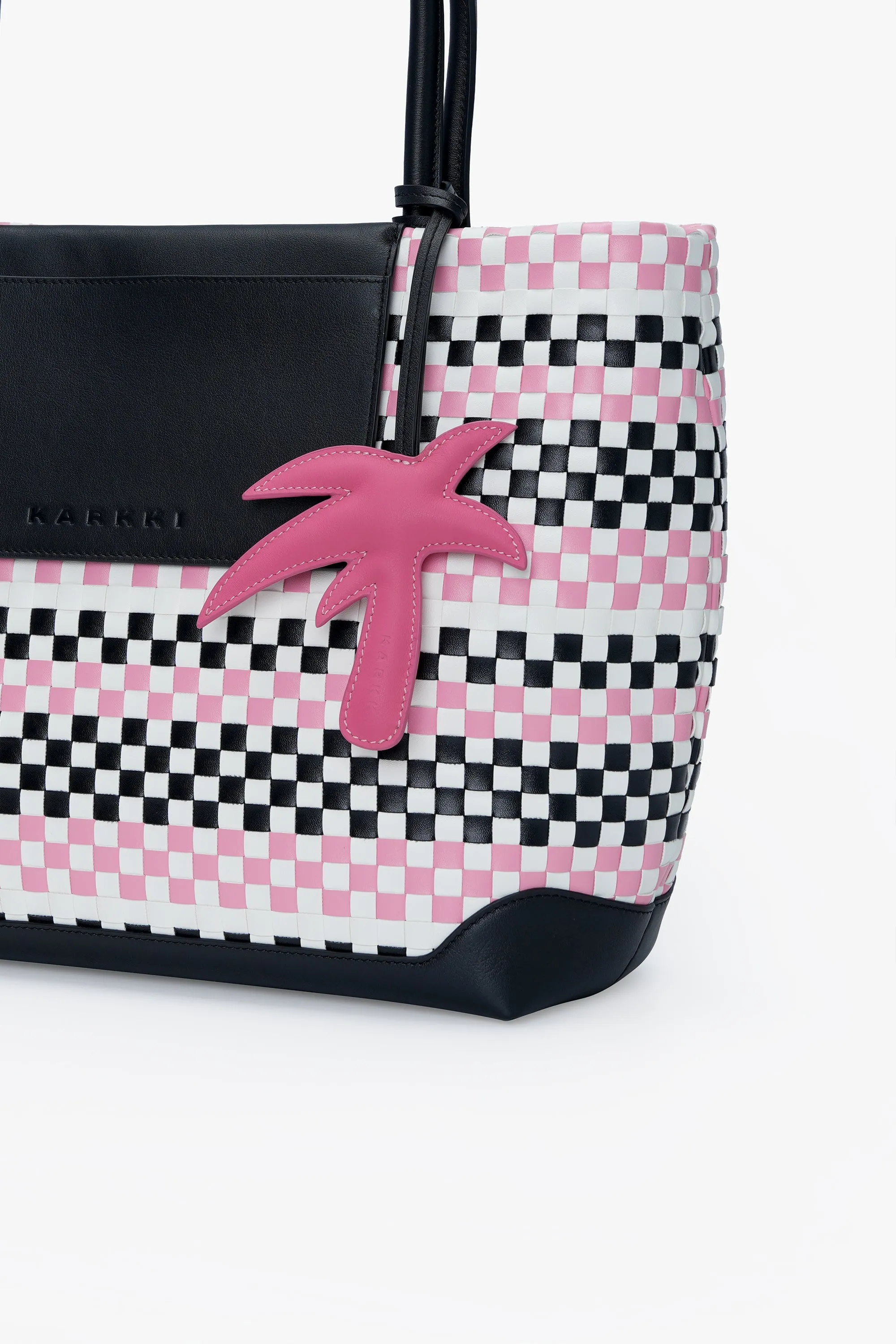 TROPICALLA WEAVE LEATHER TOTE