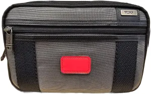 TUMI 111786 Mcguire Multi Compartment Ballistic Nylon Travel Kit (Grey/Red)