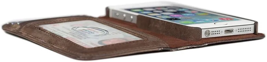 Twelve South BookBook for iPhone SE/5s, vintage brown | Vintage leather iPhone book case and wallet