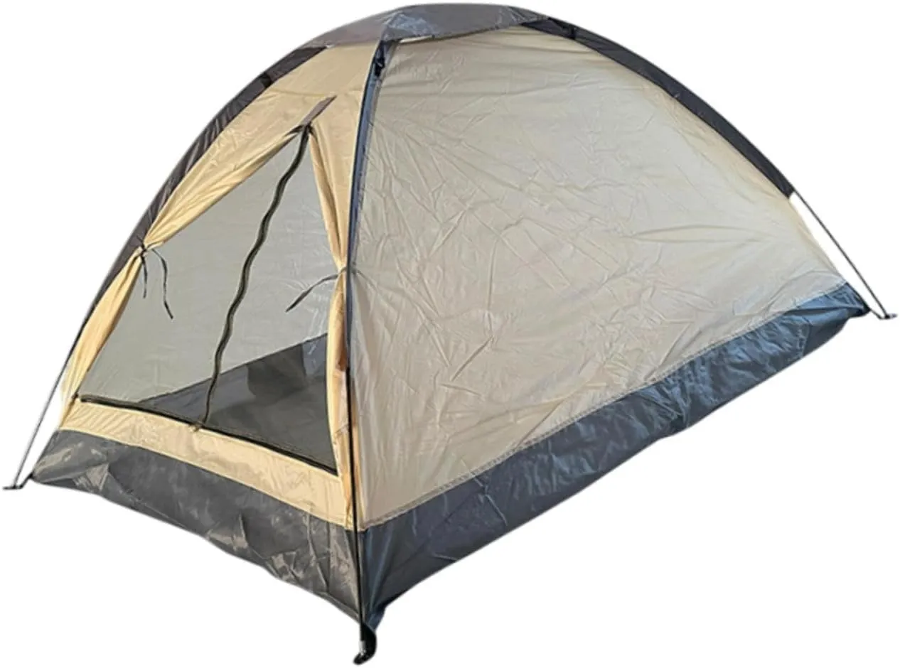 Two Person Camping Tent Folding Versatile Canopy Shade with Ground Nails Single Layer Sun Shelter Easy Setup for Backpacking